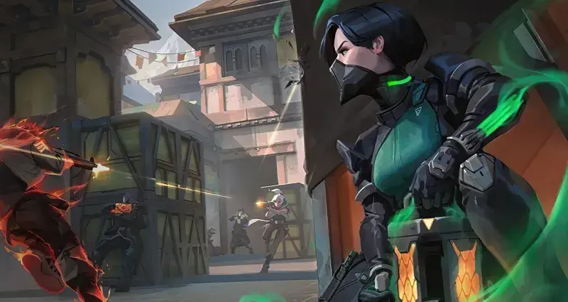 VALORANT agents in a firefight